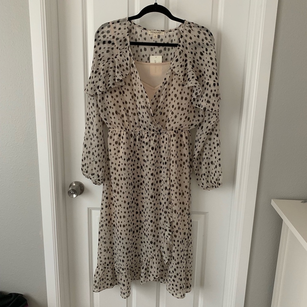 Living doll leopard Dalmatian dot print dress XL